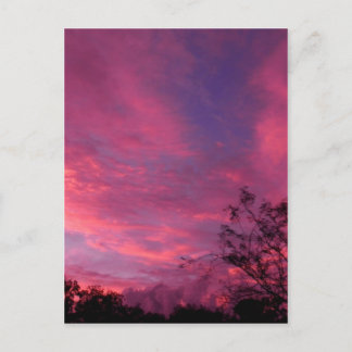 Cartão Postal Foto do céu do sol, nascente do sol, rosa e azul