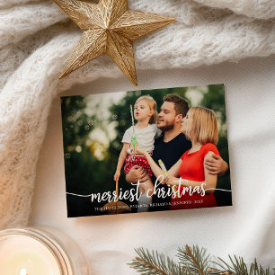 Cartão Postal Foto do Cheio de Caligrafia Branca de Natal mais f