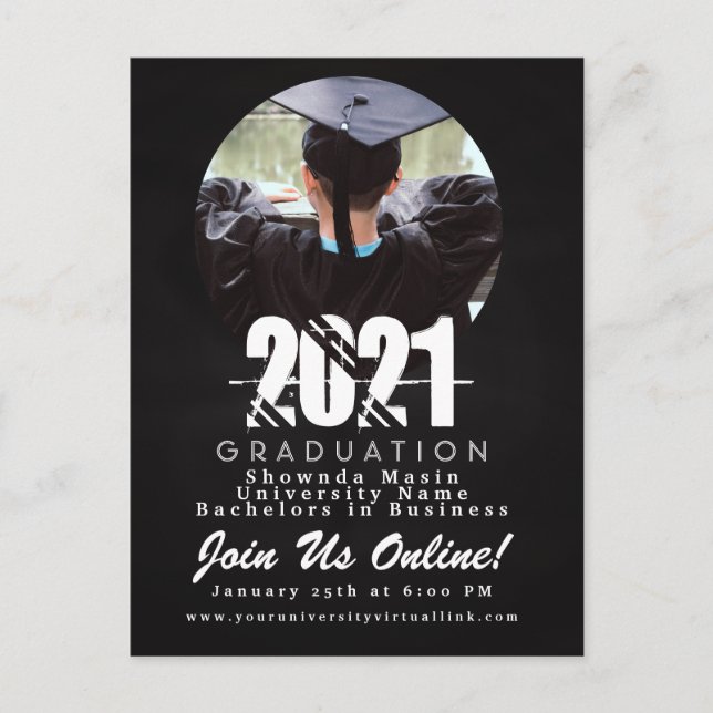 Cartão Postal Foto do Conselho do giz de graduação virtual moder (Frente)