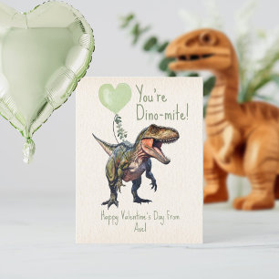 Cartão Postal Foto do Dia dos Namorados do Dinossauro Verde Dino