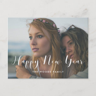 Cartão Postal Foto do feriado do Feliz ano novo de caligrafia el
