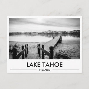 Cartão Postal Foto do Lago Tahoe Nevada com Docke Nevado Preto e