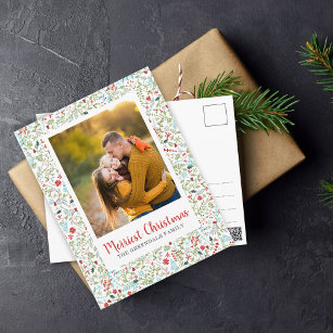 Cartão Postal Foto do padrão de Natal Floral