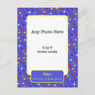 Cartão Postal Foto do Primeiro Dia do Jardim de Infância