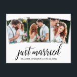 Cartão Postal Foto do Recem casados Calliografia Casamento 3<br><div class="desc">Cartão-postal do Recem casados 3 Fotográfico de Casamento de Caligrafia Moderna</div>