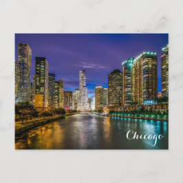 Cartão Postal Foto do Rio Chicago Illinois e da paisagem urbana