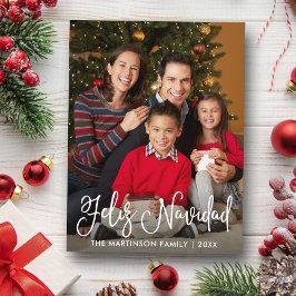 Cartão Postal Foto do Script de Caligrafia Moderna Feliz Navidad