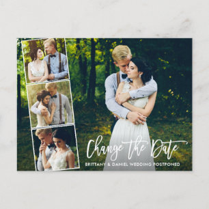 Cartão Postal Foto Do Script De Pincel 4 Altera A Data