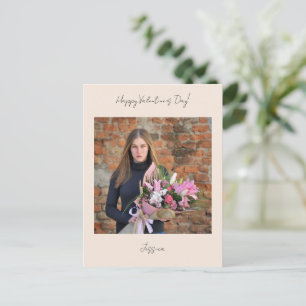 Cartão Postal Foto do Script Moderno do Dia do Namorados Feliz