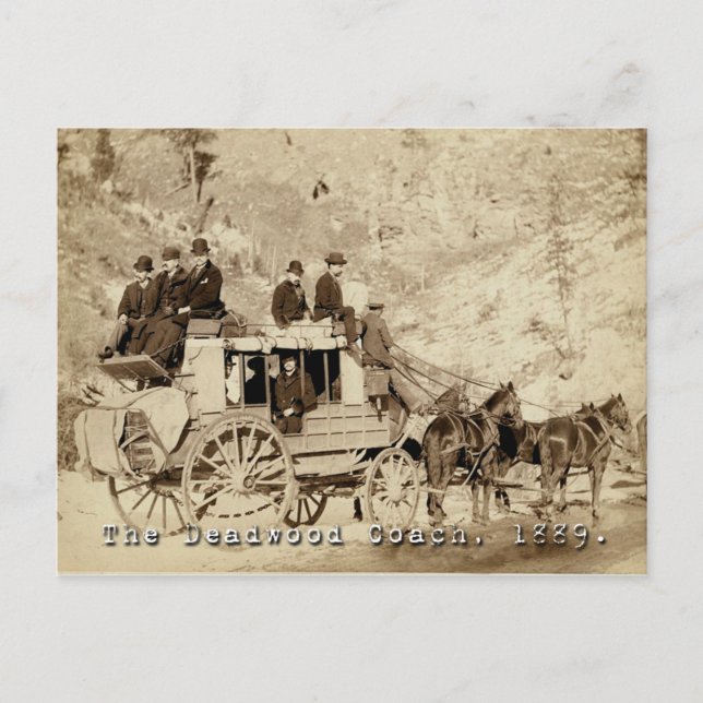 Cartão Postal Foto do treinador Deadwood 1889 (Frente)