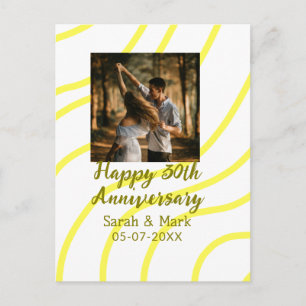 Cartão Postal Foto dourada amarela 30º aniversário de casamento 