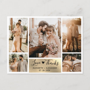 Cartão Postal Foto Dourada do Orçamento Casamento de Colagem Obr