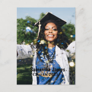 Cartão Postal Foto e Nome Personalizados de Formatura