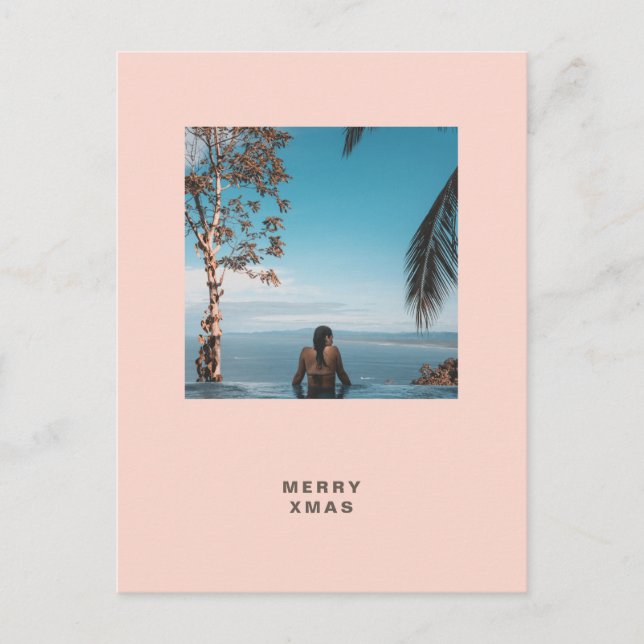 Cartão Postal Foto e saudação de texto em praia de Natal tropica (Frente)