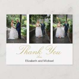 Cartão Postal Foto Elegante Casamento Obrigado