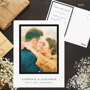 Cartão Postal Foto elementar simples Salve o Anúncio de Data