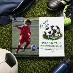 Cartão Postal Foto em aquarela de futebol em verde naval para cr