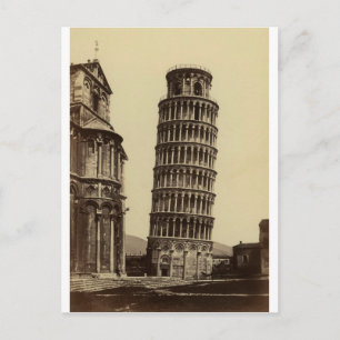 Cartão Postal Foto fantástica da torre Pisa em 1860!