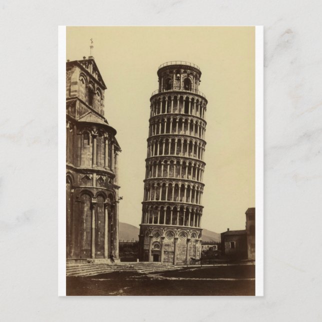 Cartão Postal Foto fantástica da torre Pisa em 1860! (Frente)