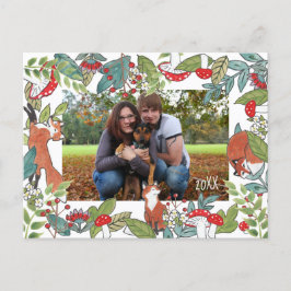 Cartão postal Foto Feriado Fox Woodland Design