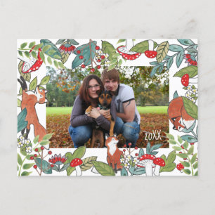 Cartão postal Foto Feriado Fox Woodland Design