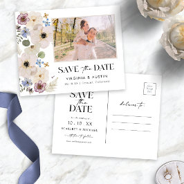 Cartão Postal Foto Floral Botânica Moderna para Salvar a Data