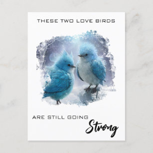Cartão Postal *~* FOTO Fluffy Love Birds AP54 Aniversário