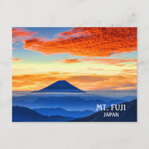 Cartão Postal Foto: Fuji Volcano Japan no Sunset
