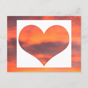 Cartão Postal Foto Imagem Paisagem Céu do Pôr do Sol Laranja Cor