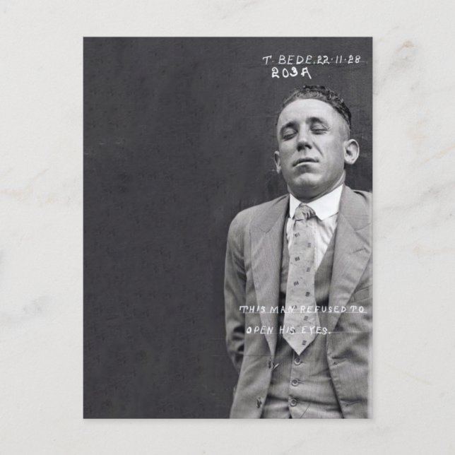 Cartão Postal Foto incomum de tiros criminosos de ladrão (Frente)