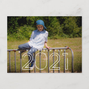 Cartão Postal Foto infantil mínima de Ano Novo 2021