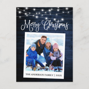 Cartão Postal Foto instantânea de câmeras de luz azul caligráfic