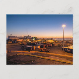 Cartão Postal Foto marítima industrial do pôr do sol no Porto de