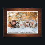 Cartão Postal Foto minimalista da Típica de Trendy Font Wood<br><div class="desc">Cartão-postal de Férias de Natal Mínimas - na moda e Máquina de Escrita Trendy Font Minimalista - Madeira Russa</div>