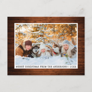 Cartão Postal Foto minimalista da Típica de Trendy Font Wood