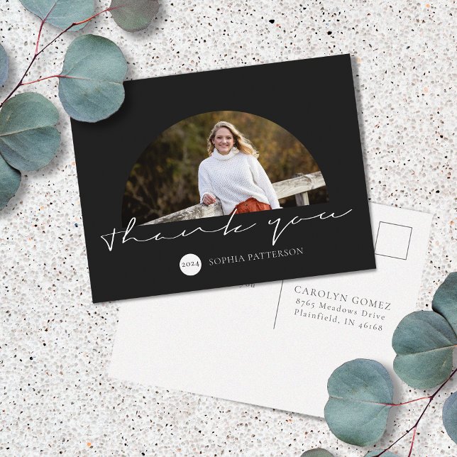 Cartão Postal Foto Minimalista de Agradecimento (Criador carregado)