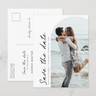 Cartão Postal Foto minimalista de arco moderno Salve a data