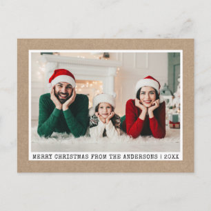 Cartão Postal Foto minimalista do Kraft da máquina de escrever d