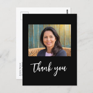 Cartão Postal Foto minimalista moderna Aniversário Obrigado