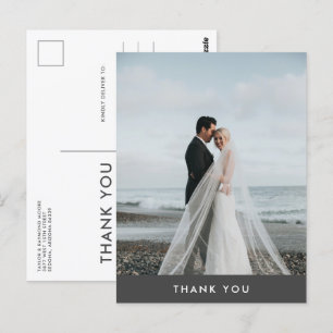 Cartão Postal Foto Moderna Casamento Obrigado