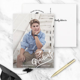 Cartão Postal Foto Moderna de Formatura Agradecimento Festa de F