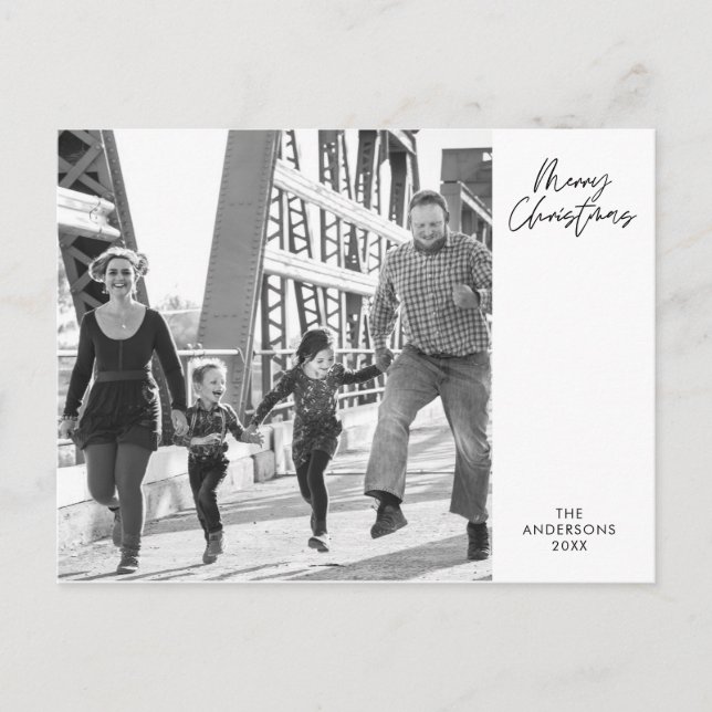 Cartão Postal Foto Moderna Minimalista, Feliz Natal (Frente)