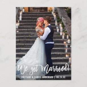 Cartão Postal Foto Moderna Que Nos Casamos Escrito De Pincel