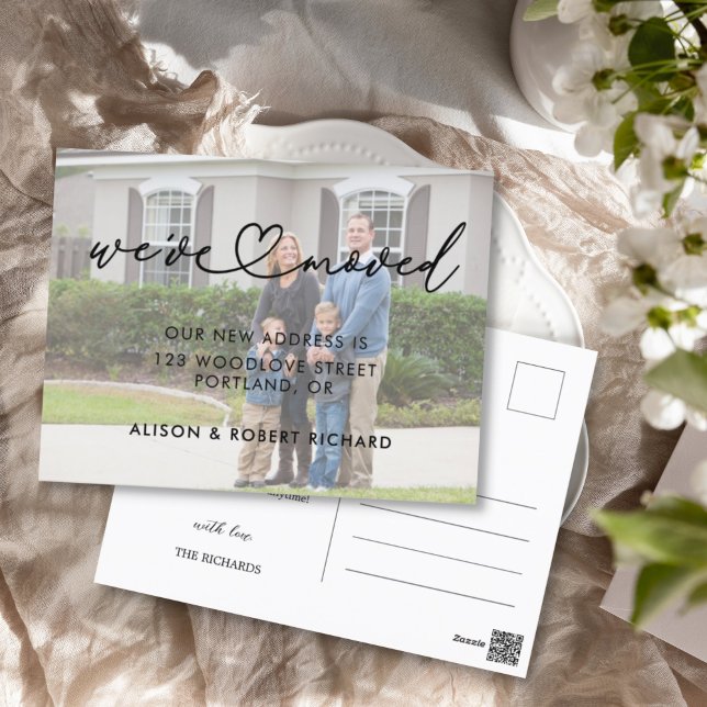 Cartão Postal Foto: Novo Anúncio de Movimentação de Endereço (we've moved card)