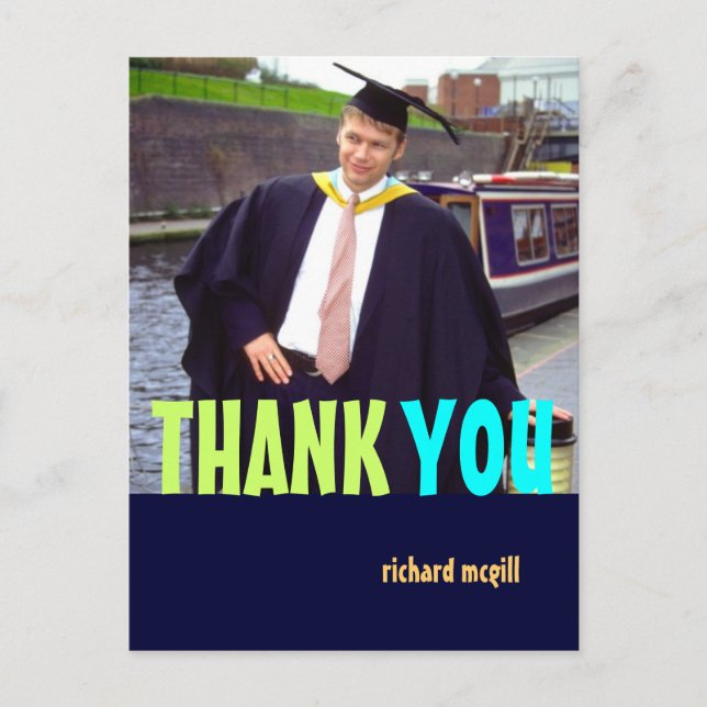 Cartão Postal Foto Obrigado postais, DIY cores+fontes (Frente)