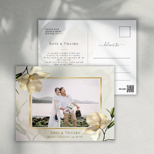 Cartão Postal Foto Oriental White Magnolia Obrigado Cartão-posta