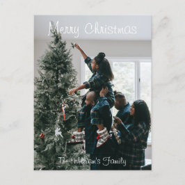 Cartão Postal Foto personalizada da família de Natal personaliza