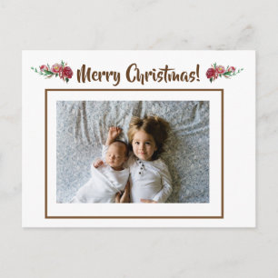 Cartão Postal Foto Personalizada da Família Greetin de Natal Per