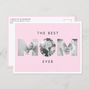 Cartão Postal Foto personalizada da melhor mãe de Rosa empoeirad