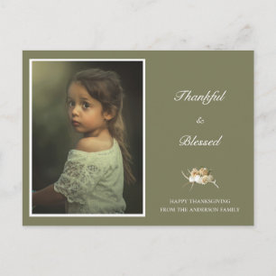 Cartão Postal Foto Personalizada de Ação de Graças